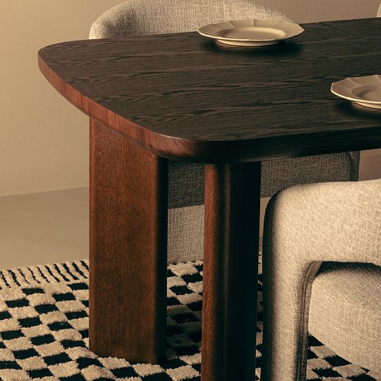 Table extensible Marbella 160-200 cm, rectangulaire, chêne foncé