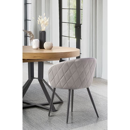 Table extensible MERCY, plateau - chêne doré, pieds - noirs (2p=1ks)