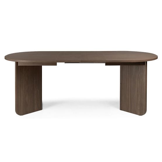 Table extensible Mou 140-200 cm, Noyer lincoln, plateau ovale