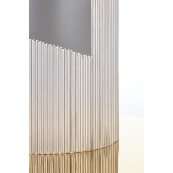 Table extensible MUSCAT plateau - marbre gris, pied - gris clair / doré