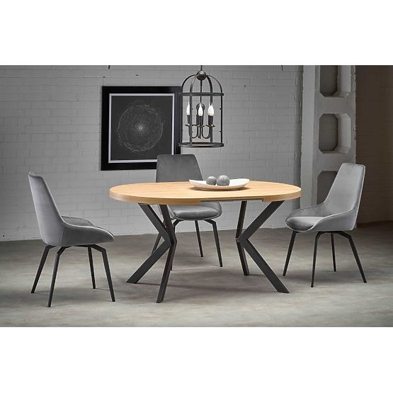 Table extensible PERONI chêne doré - noir