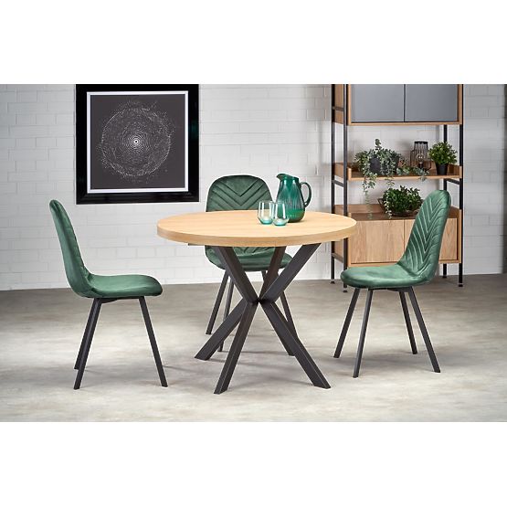 Table extensible PERONI chêne doré - noir