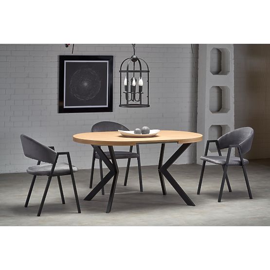 Table extensible PERONI chêne doré - noir