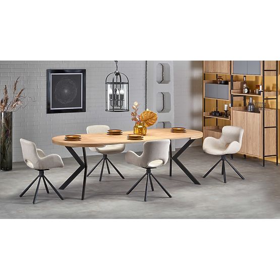 Table extensible PERONI chêne doré - noir