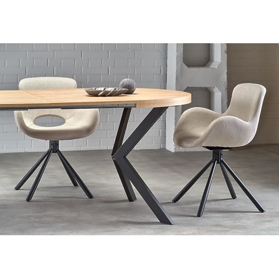 Table extensible PERONI chêne doré - noir
