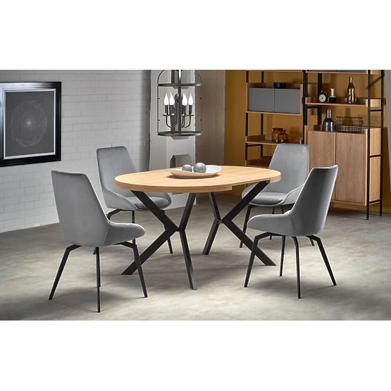 Table extensible PERONI chêne doré - noir