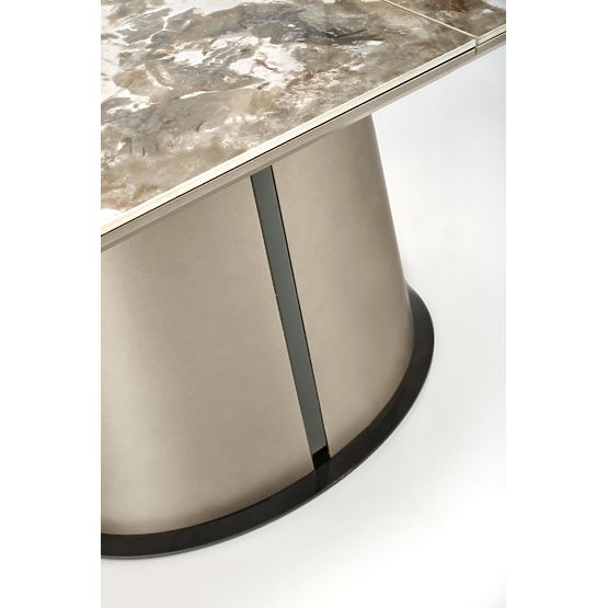 Table extensible ROBINSON, marbre beige / cappuccino / noir