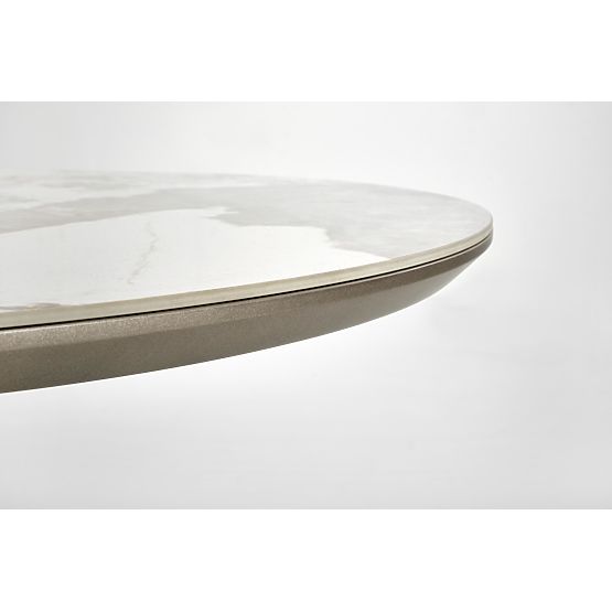 Table extensible ROBINSON, marbre beige / cappuccino / noir