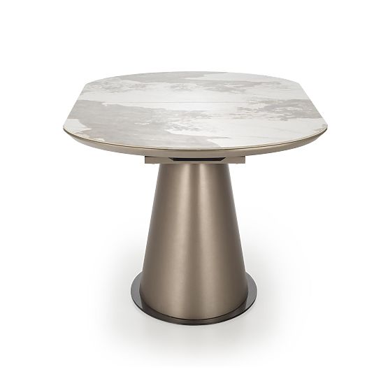 Table extensible ROBINSON, marbre beige / cappuccino / noir