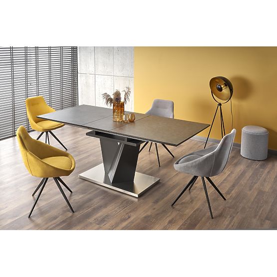Table extensible SALVADOR plateau - cendre foncée, pieds - cendre foncée (3p=1ks)