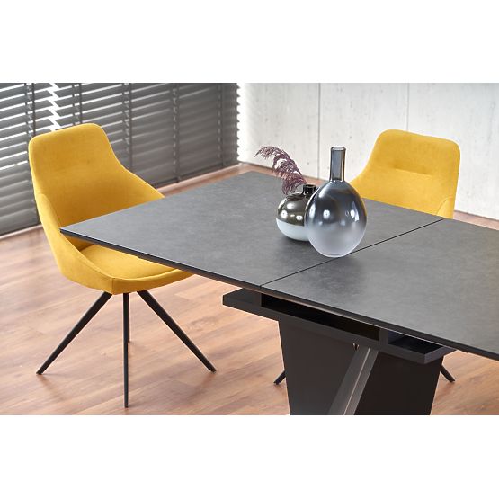 Table extensible SALVADOR plateau - cendre foncée, pieds - cendre foncée (3p=1ks)