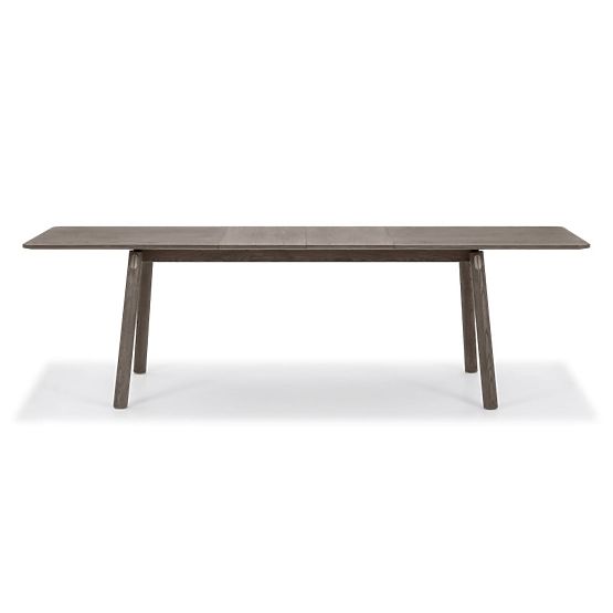 Table extensible Selvoni 180-260 cm, bois de chêne massif, placage, espresso