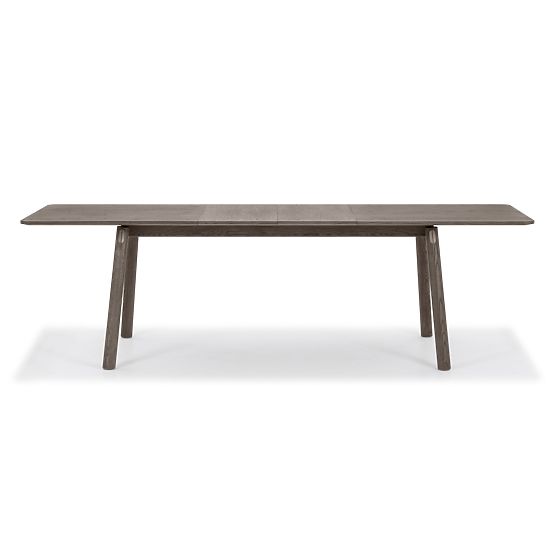 Table extensible Selvoni 180-260 cm, bois de chêne massif, placage, espresso