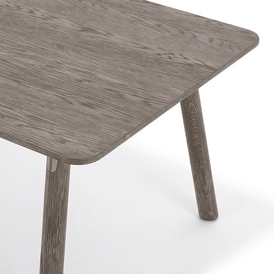 Table extensible Selvoni 180-260 cm, bois de chêne massif, placage, espresso