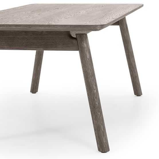 Table extensible Selvoni 180-260 cm, bois de chêne massif, placage, espresso