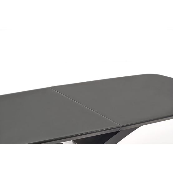 Table extensible SILVESTRO plateau - gris foncé, pied - noir