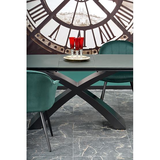 Table extensible SILVESTRO plateau - gris foncé, pied - noir