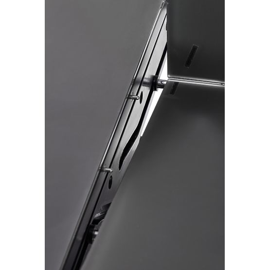 Table extensible SILVESTRO plateau - gris foncé, pied - noir