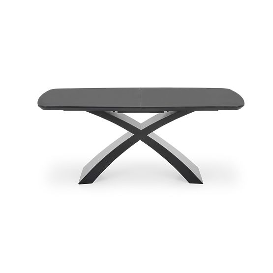 Table extensible SILVESTRO plateau - gris foncé, pied - noir