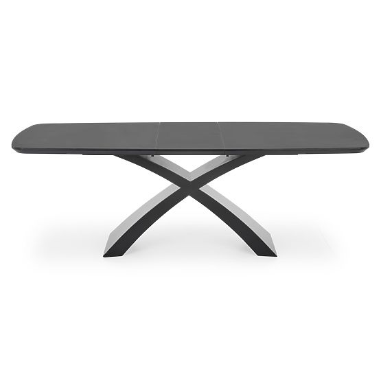Table extensible SILVESTRO plateau - gris foncé, pied - noir
