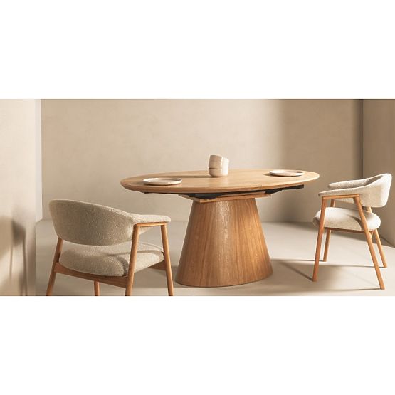 Table extensible Solan 160-200 cm, ovale, naturel