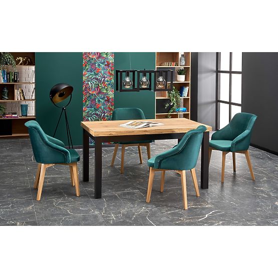 Table extensible TIAGO 140-220/80 plateau : chêne craft, pieds : noirs