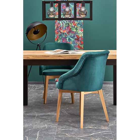 Table extensible TIAGO 140-220/80 plateau : chêne craft, pieds : noirs