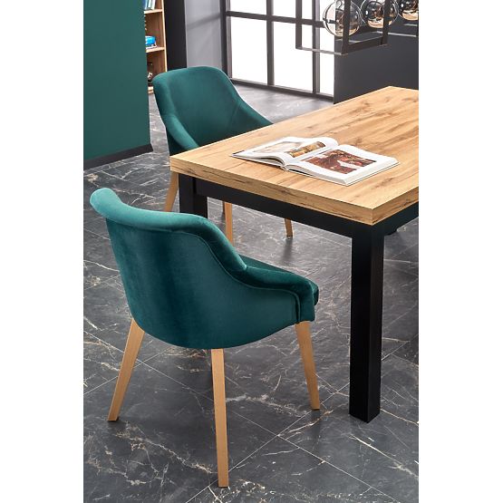 Table extensible TIAGO 140-220/80 plateau : chêne craft, pieds : noirs