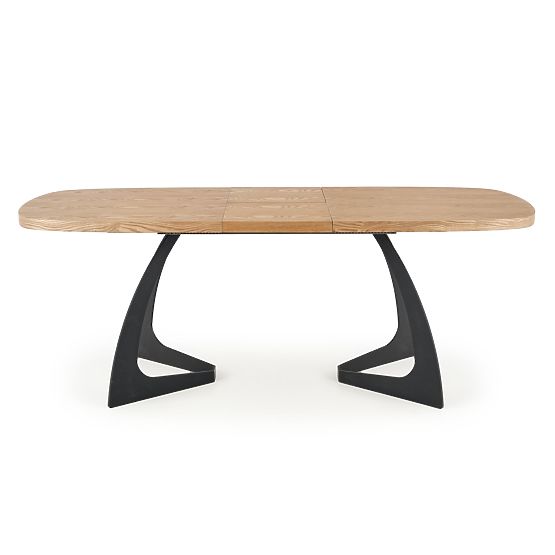 Table extensible VELDON, plateau - chêne naturel, pieds - noirs (2p=1ks)
