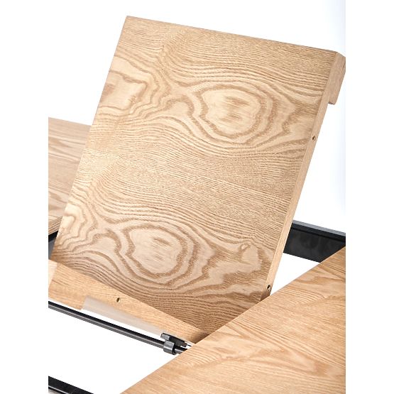 Table extensible VELDON, plateau - chêne naturel, pieds - noirs (2p=1ks)