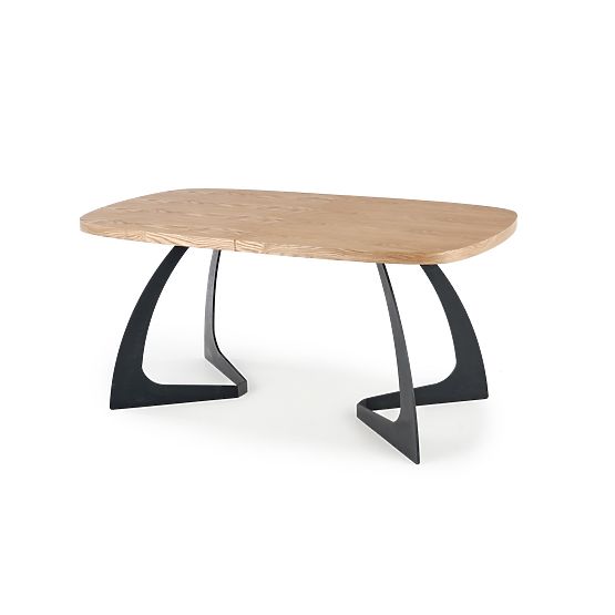 Table extensible VELDON, plateau - chêne naturel, pieds - noirs (2p=1ks)