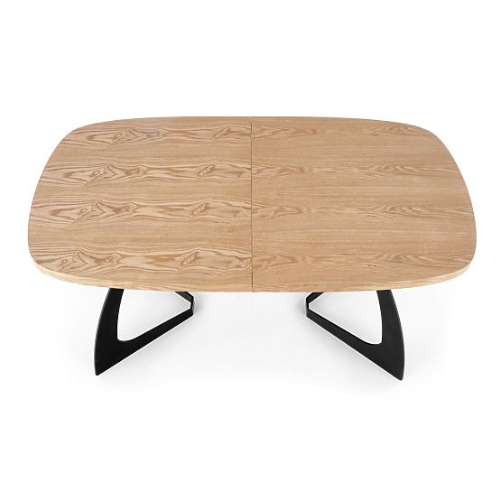 Table extensible VELDON, plateau - chêne naturel, pieds - noirs (2p=1ks)