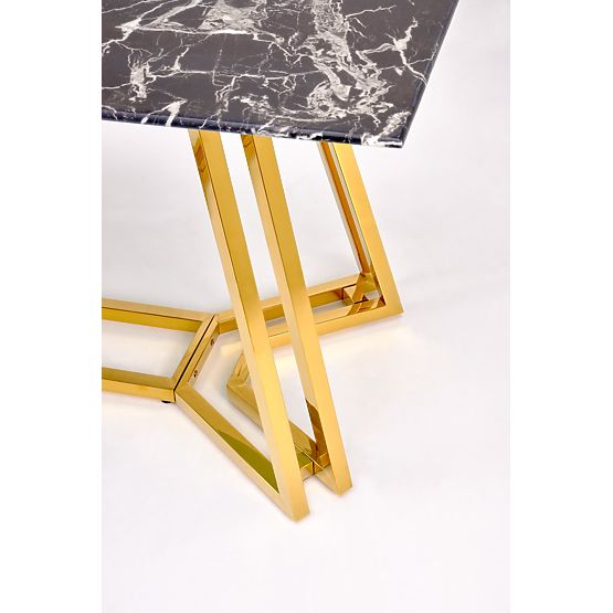 Table KONAMI, plateau - marbre noir, pieds - dorés (2p=1pc)