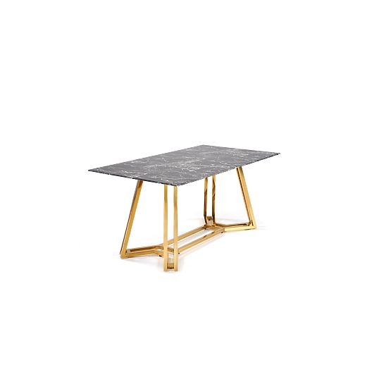Table KONAMI, plateau - marbre noir, pieds - dorés (2p=1pc)