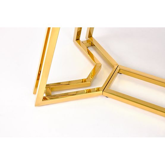 Table KONAMI, plateau - marbre noir, pieds - dorés (2p=1pc)