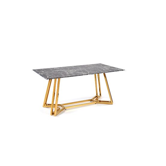 Table KONAMI, plateau - marbre noir, pieds - dorés (2p=1pc)