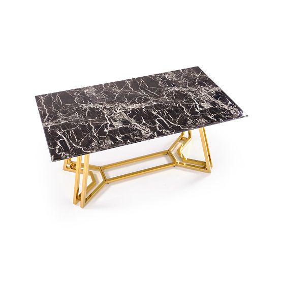 Table KONAMI, plateau - marbre noir, pieds - dorés (2p=1pc)