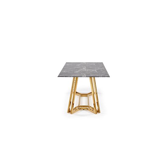 Table KONAMI, plateau - marbre noir, pieds - dorés (2p=1pc)