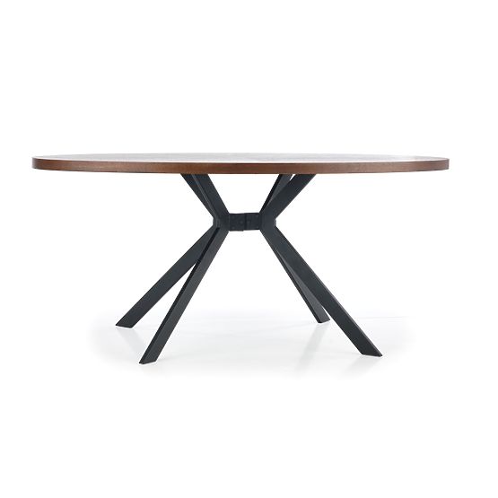 Table LOCARNO, plateau - noyer, pied - noir (2p=1pc)