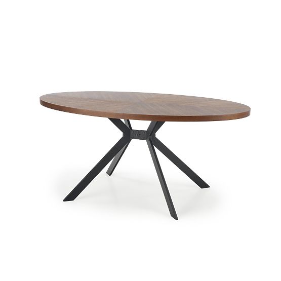 Table LOCARNO, plateau - noyer, pied - noir (2p=1pc)