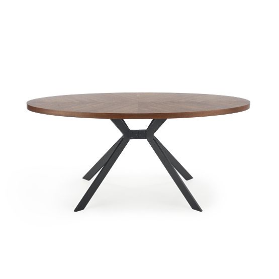 Table LOCARNO, plateau - noyer, pied - noir (2p=1pc)