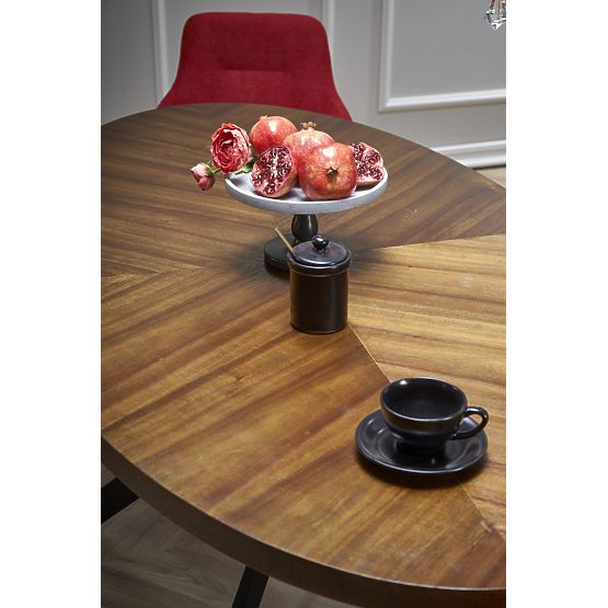Table LOCARNO, plateau - noyer, pied - noir (2p=1pc)