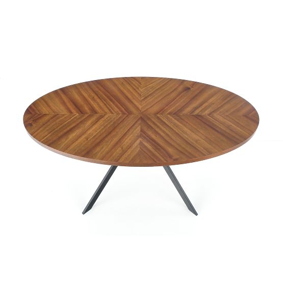 Table LOCARNO, plateau - noyer, pied - noir (2p=1pc)