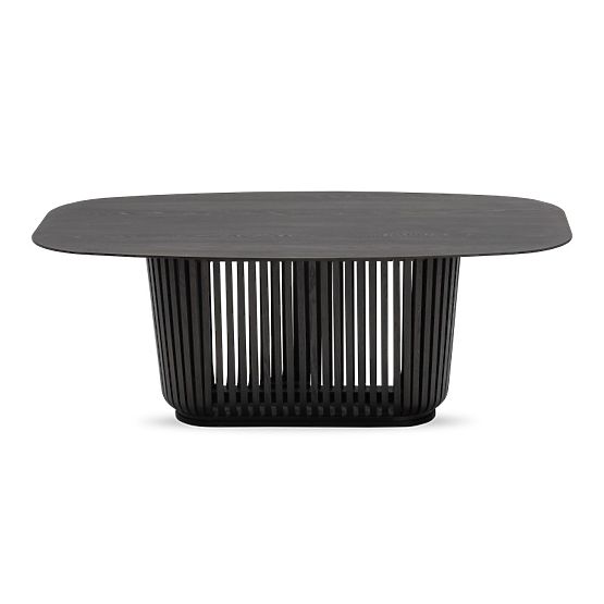 Table à manger avec lamelles Araia frêne noir