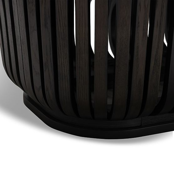 Table à manger avec lamelles Araia frêne noir