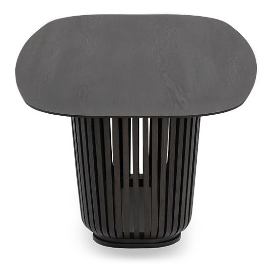 Table à manger avec lamelles Araia frêne noir