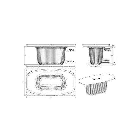 Table à manger avec lamelles Araia frêne noir