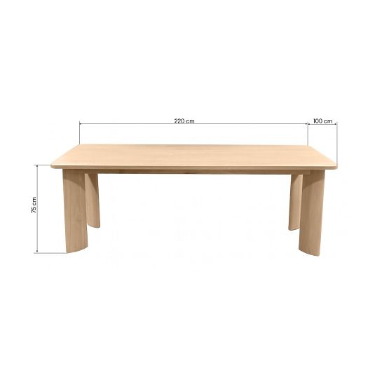 Table à manger Bali 220 cm, crème blanc
