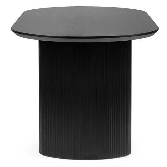 Table à manger Maurizio 180 cm, noir, rainuré