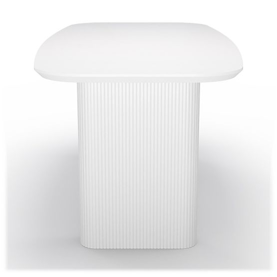 Table à manger Mesilla blanc, lamelles
